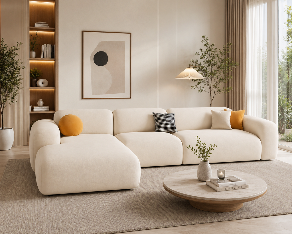 Rivon Luna Curve L-Shaped Sofa