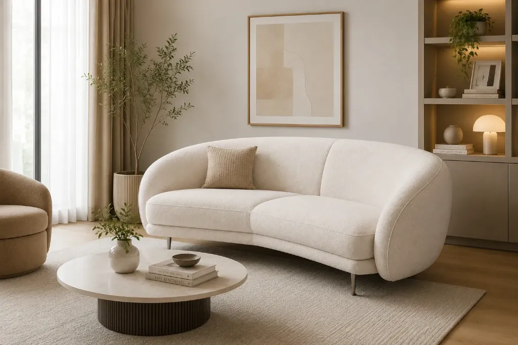 Rivon Seating Modern Curved 3-Seater Sofa