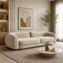 Rivon Seating Luna Curve 3-Seater Premium Fabric Sofa – Modern Curved Design
