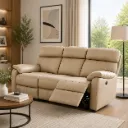 Rivon LuxeRecline 3-Seater Recliner Sofa – Beige