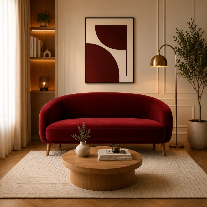 Luna Curved 3-Seater Sofa