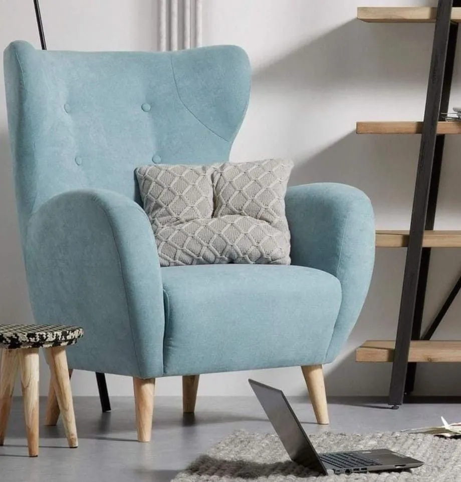 Rivon Seating Nordic Wing Accent Lounge Chair with Cushions