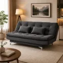 Rivon Seating Nova Flex 3-Seater Fabric Sofa Cum Bed with Adjustable Backrest – Dark Grey