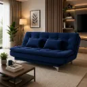Rivon Seating Royal Azure 3-Seater Fabric Sofa Cum Bed