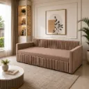 Rivon Seating Velvet Luxe 3-Seater Sofa Cum Bed