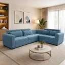 Rivon Seating Modern L-Shaped Fabric Corner Sofa