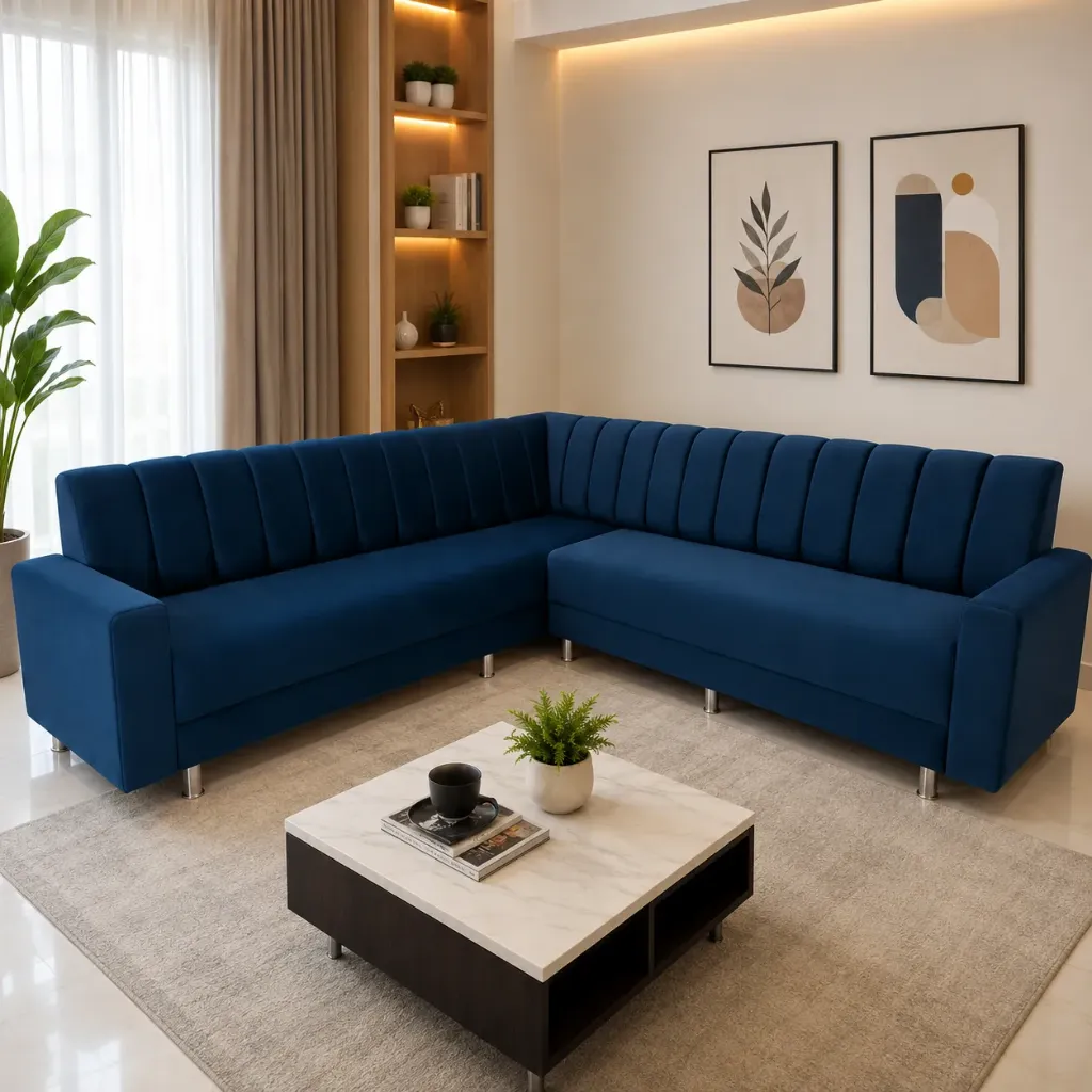 Rivon Seating Verona L-Shape Fabric Sofa