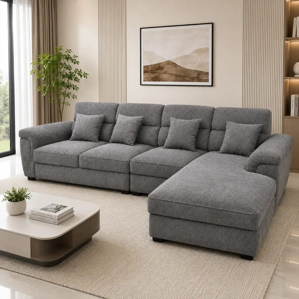 Rivon Seating Milan L-Shape Fabric Sofa
