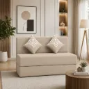 Rivon Seating Ivory Fold Sofa Cum Bed