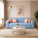 Rivon Azure Comfort 3-Seater Fabric Sofa