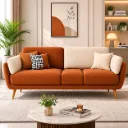 Rivon Seating Aura Dual Tone 3 Seater Premium Fabric Sofa