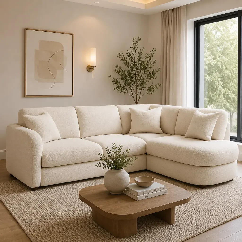 Rivon Seating CloudNest L-Shape Fabric Sofa