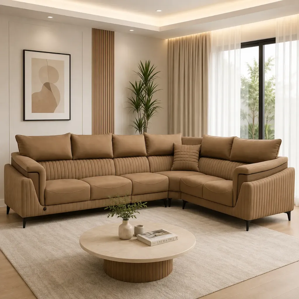 Rivon Seating Verona L-Shape Premium Fabric Corner Sofa
