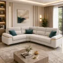 Rivon Seating – Royal Comfort L-Shape Fabric Sofa