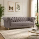 Rivon Seating Chesterfield 3-Seater Velvet Sofa