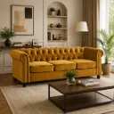 Rivon Seating Chester Luxe 3-Seater Velvet Sofa