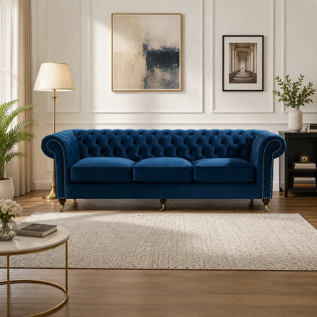 Chesterfield Royale 3-Seater Velvet Sofa
